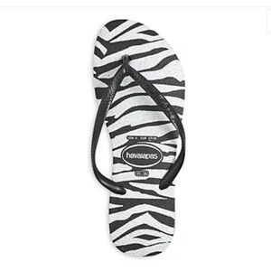 NWT Havaianas Women’s Slim Animals Glitter Flip Flops Beach Summer Vacation Swim